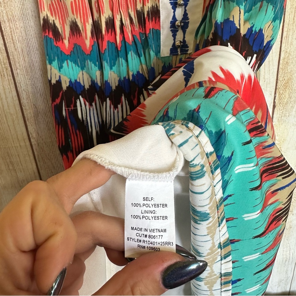 Rabbit Designs Aztec Tribal Colorful Midi Dress - Picture 5 of 8